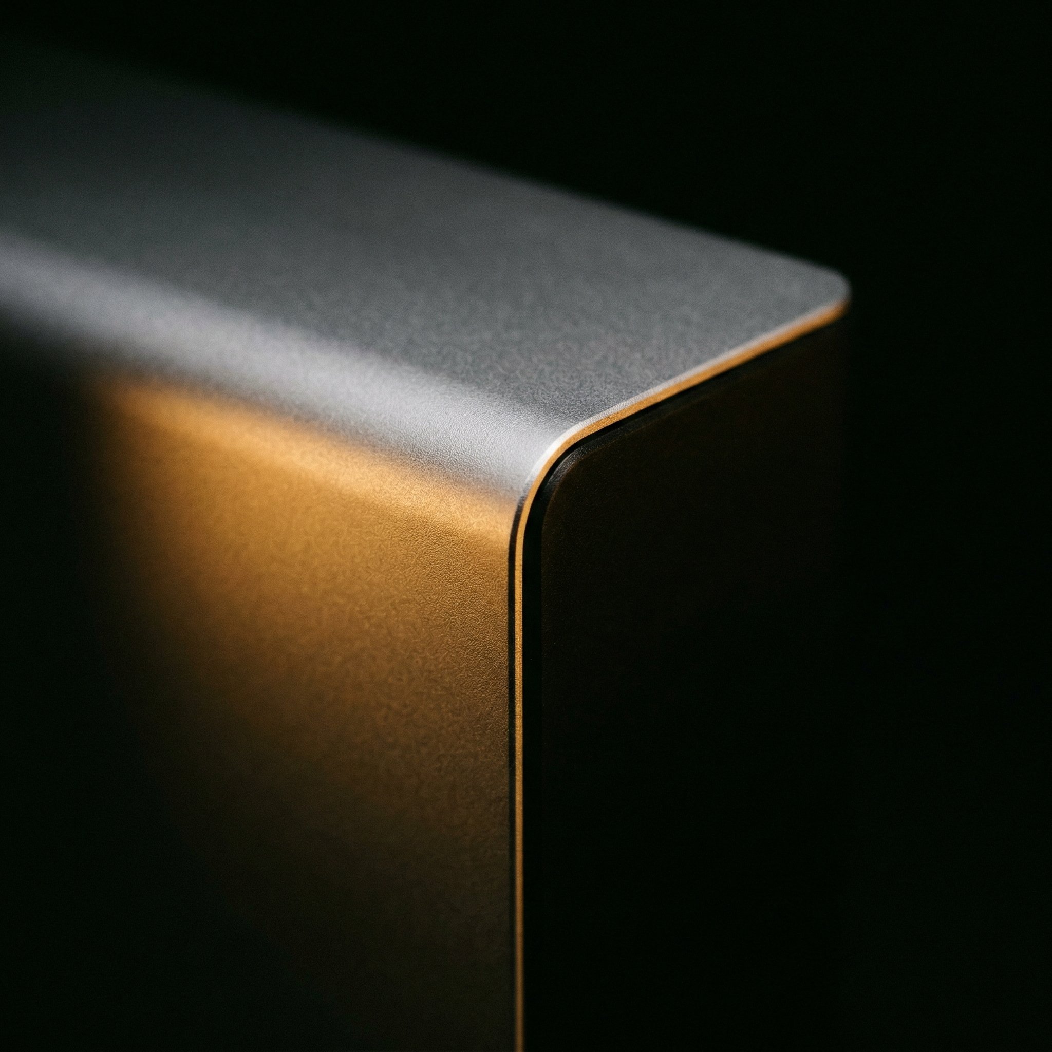 Device corner with gold edge detail